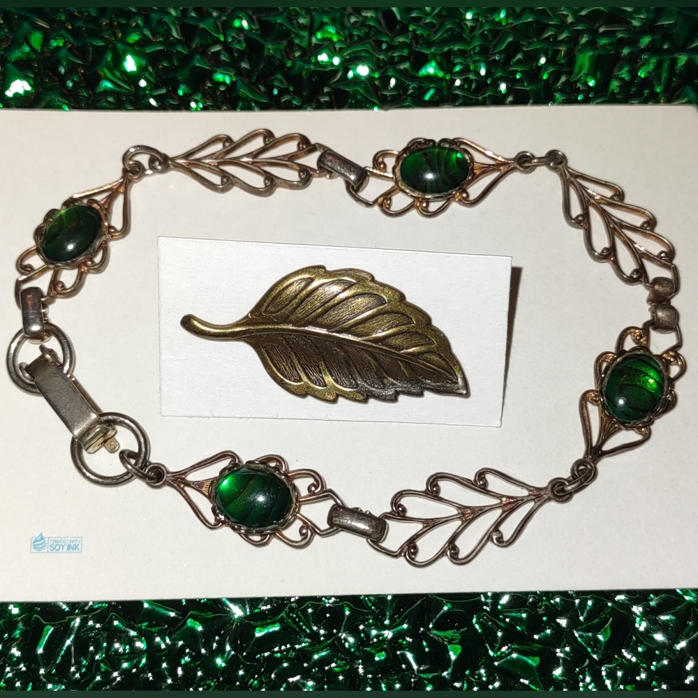 Green Abalone Vintage Bracelet - Picture 4 of 16